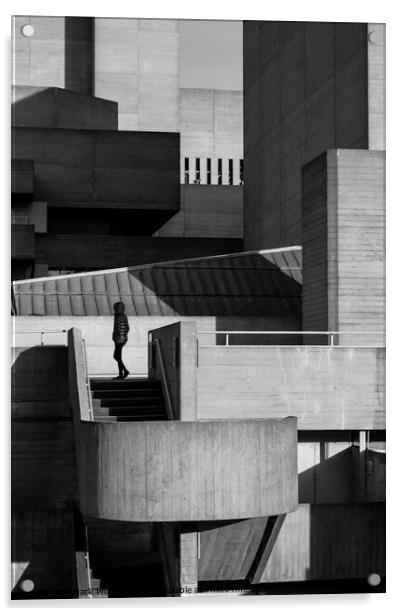 Brutalism  (National Theatre #2) Acrylic by Mark Phillips