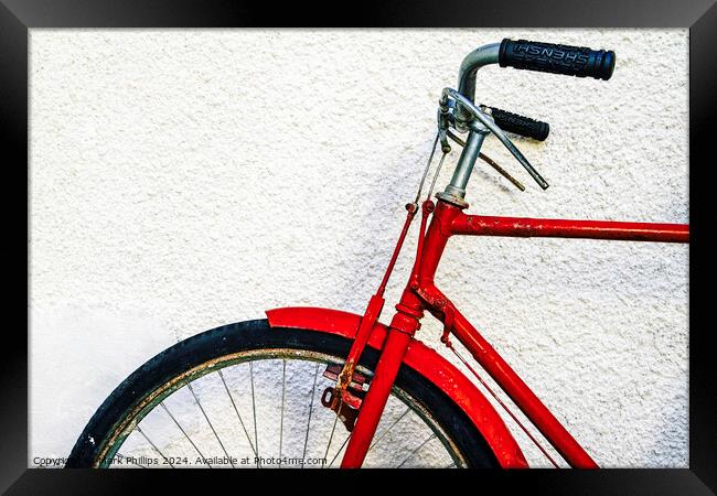 Red bicycle Framed Print by Mark Phillips