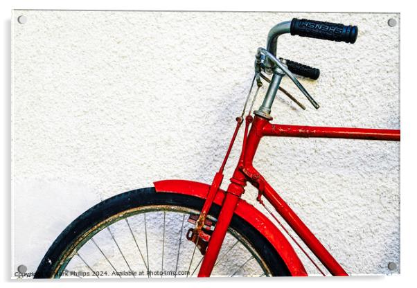 Red bicycle Acrylic by Mark Phillips