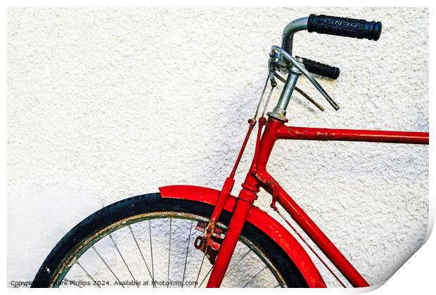 Red bicycle Print by Mark Phillips