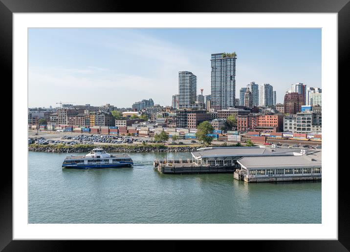 Burrard Otter II catamaran  TransLink SeaBus and the water front  just East of the Cruise Liner Terminal, Vancouver, British Columbia, Canada Framed Mounted Print by Dave Collins