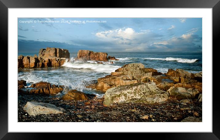 Daisy Rock Seascape Framed Mounted Print by Tom McPherson