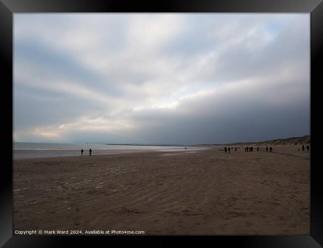 Camber Sands on a cold January day. Framed Print by Mark Ward