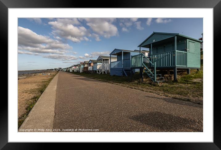 Beach Huts at Whitstable Framed Mounted Print by Philip King