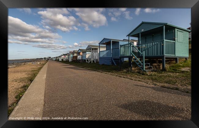 Beach Huts at Whitstable Framed Print by Philip King