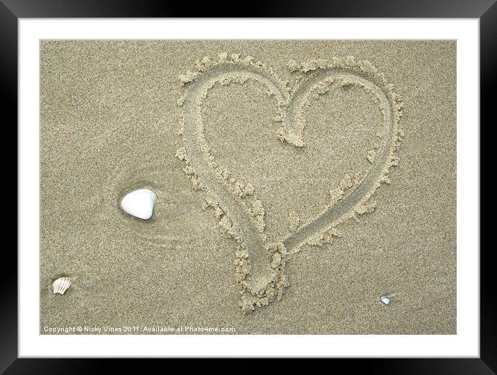 Love in the sand Framed Mounted Print by Nicky Vines