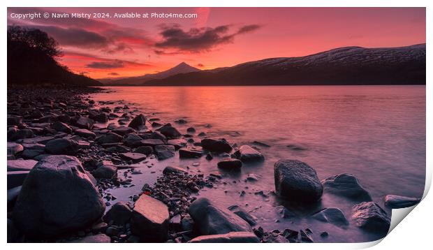 Schiehallion and Loch Rannoch Sunrise Print by Navin Mistry