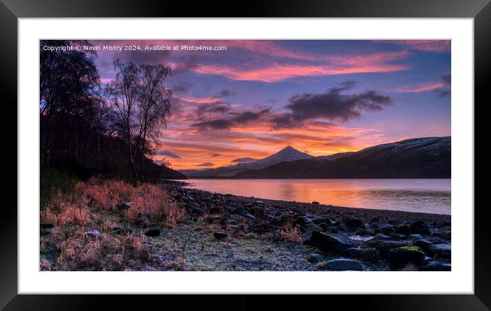 Schiehallion and Loch Rannoch Sunrise Framed Mounted Print by Navin Mistry
