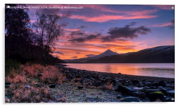 Schiehallion and Loch Rannoch Sunrise Acrylic by Navin Mistry