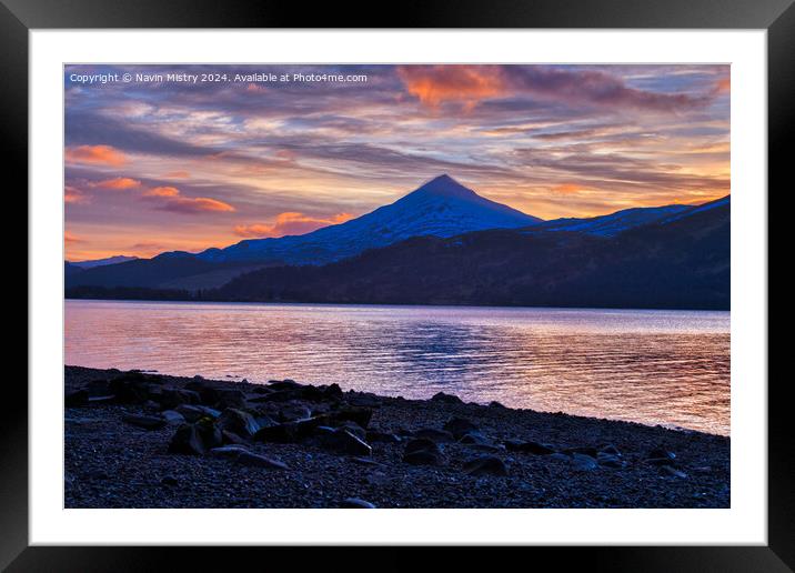 Schiehallion and Loch Rannoch Sunrise Framed Mounted Print by Navin Mistry