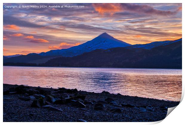 Schiehallion and Loch Rannoch Sunrise Print by Navin Mistry