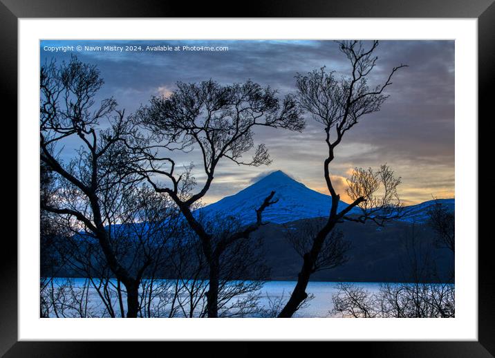 Schiehallion and Loch Rannoch Sunrise Framed Mounted Print by Navin Mistry