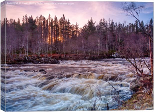 Rapids of Dunalastair Water, Perthshire Canvas Print by Navin Mistry