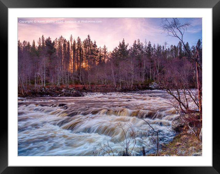 Rapids of Dunalastair Water, Perthshire Framed Mounted Print by Navin Mistry