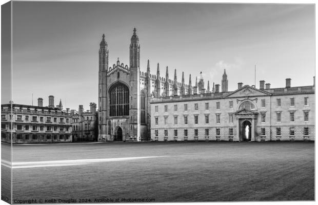 Kings College Cambridge (Black and White image) Canvas Print by Keith Douglas