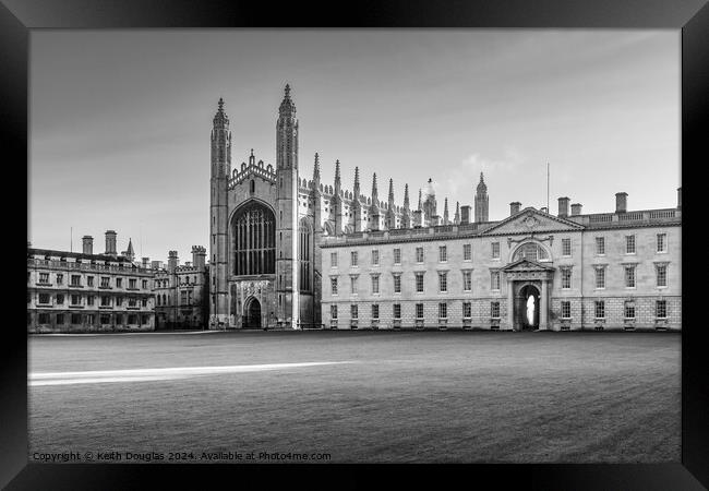 Kings College Cambridge (Black and White image) Framed Print by Keith Douglas