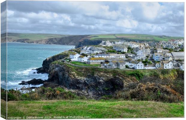 Port Isaac to Port Gaverne Cornwall Canvas Print by Diana Mower