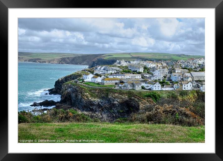 Port Isaac to Port Gaverne Cornwall Framed Mounted Print by Diana Mower