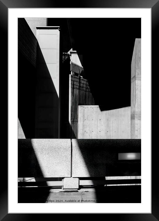   Architectural  light and shadow Framed Mounted Print by Mark Phillips