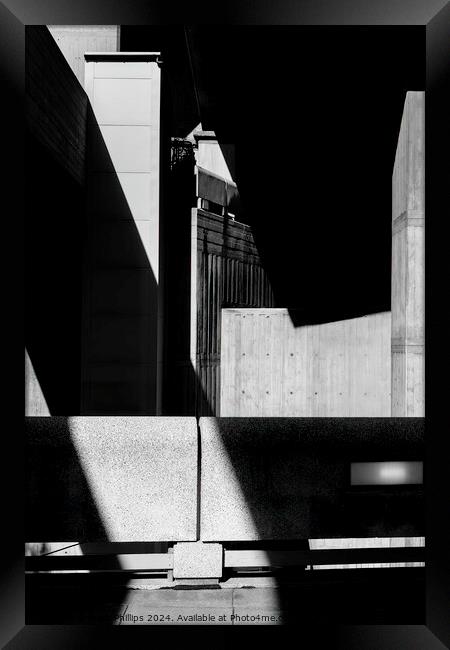   Architectural  light and shadow Framed Print by Mark Phillips