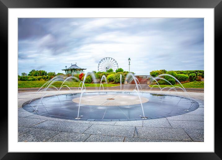 Southport's King’s Gardens Fountain Framed Mounted Print by Roger Green