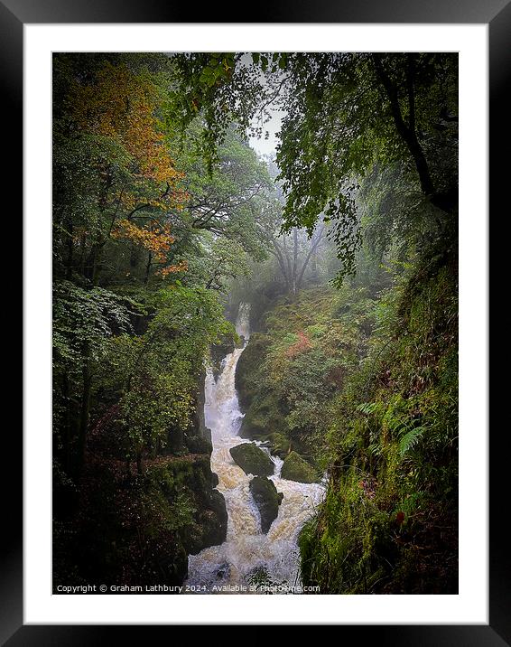 Lake District Waterfall Framed Mounted Print by Graham Lathbury