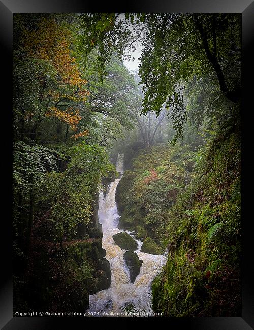 Lake District Waterfall Framed Print by Graham Lathbury