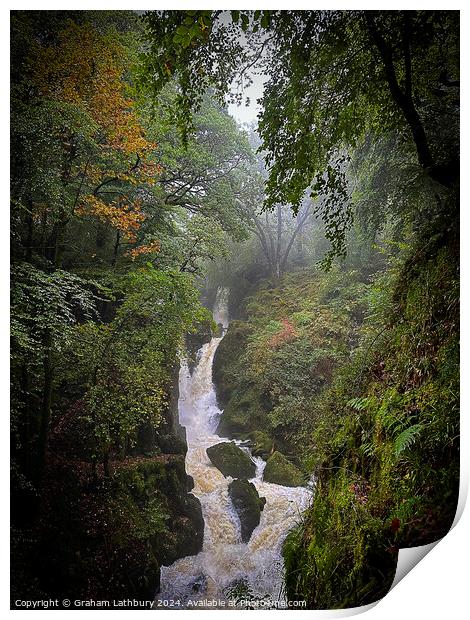 Lake District Waterfall Print by Graham Lathbury