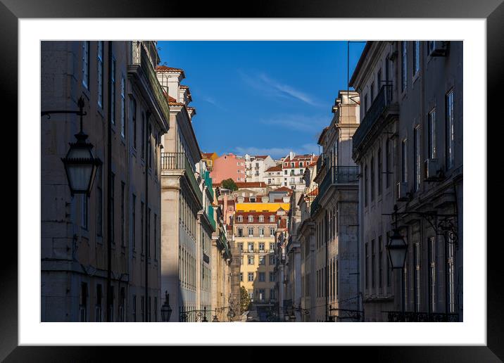 Lisbon City Center With Baixa And Alfama Districts Framed Mounted Print by Artur Bogacki