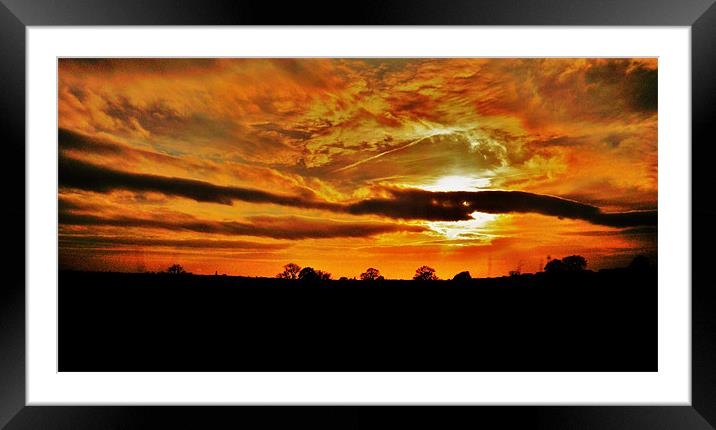 SILHOUETTE SUNSET Framed Mounted Print by Jacque Mckenzie
