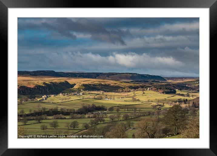 Winter Sun on Holwick, Teesdale Framed Mounted Print by Richard Laidler
