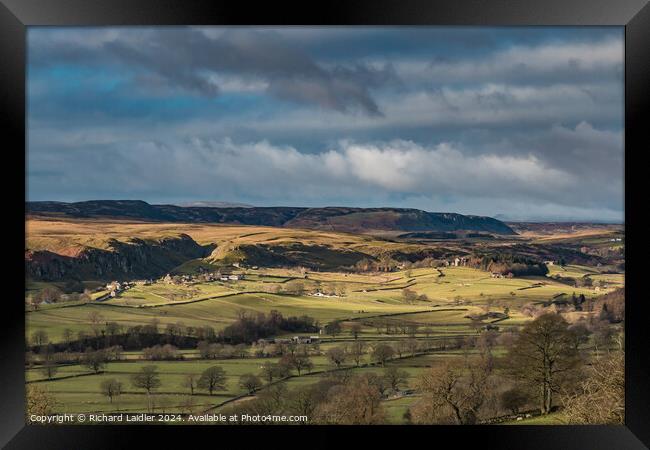 Winter Sun on Holwick, Teesdale Framed Print by Richard Laidler