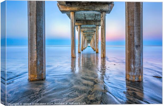 Pastel Morning - Scripps Pier Canvas Print by Joseph S Giacalone
