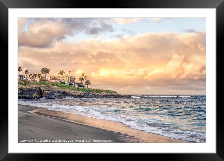Wipeout Beach Sunrise Framed Mounted Print by Joseph S Giacalone