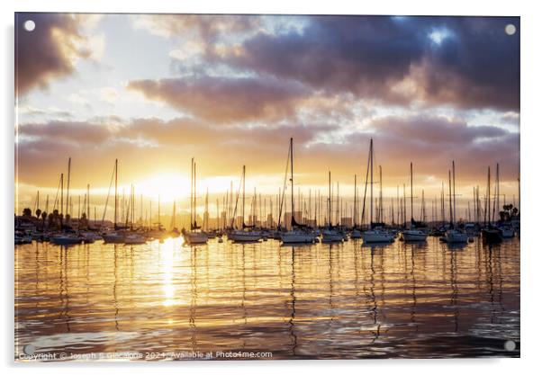 Nautical Sunrise - San Diego Harbor Acrylic by Joseph S Giacalone