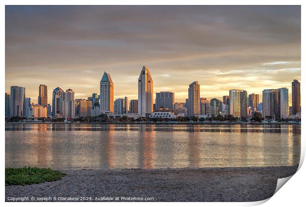 New Day Sunrise - San Diego Skyline Print by Joseph S Giacalone