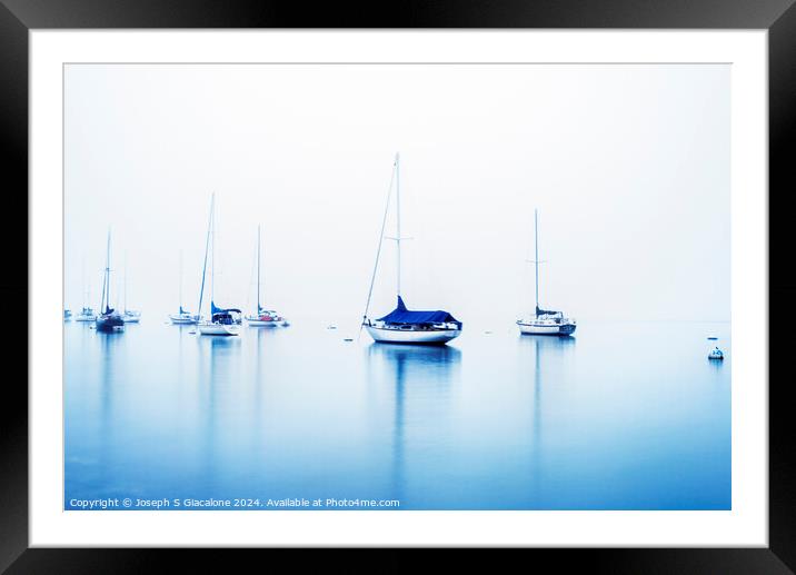 Morning Blues - San Diego Harbor Framed Mounted Print by Joseph S Giacalone