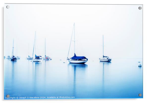 Morning Blues - San Diego Harbor Acrylic by Joseph S Giacalone