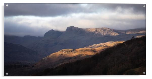 The Langdale Pikes Acrylic by Simon Wrigglesworth