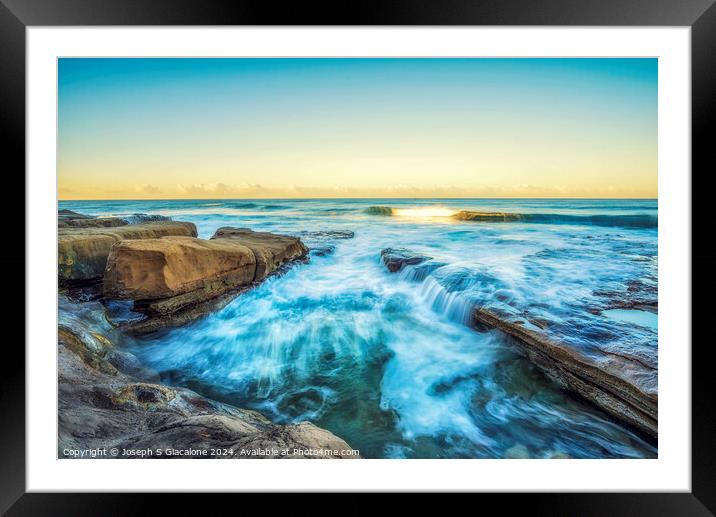 Flows Over The Reef Framed Mounted Print by Joseph S Giacalone