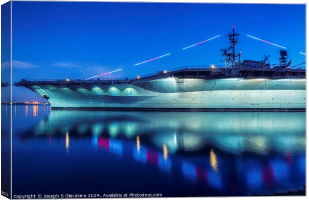 USS Midway Lights Canvas Print by Joseph S Giacalone