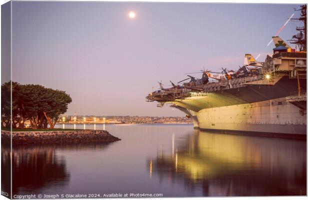 USS Midway Reflection Canvas Print by Joseph S Giacalone