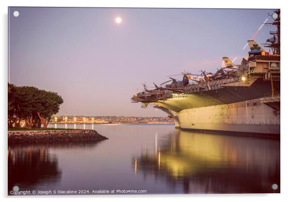 USS Midway Reflection Acrylic by Joseph S Giacalone