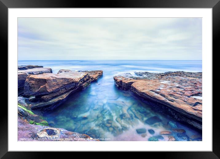 Secluded - La Jolla Coast Framed Mounted Print by Joseph S Giacalone