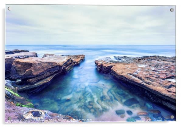 Secluded - La Jolla Coast Acrylic by Joseph S Giacalone