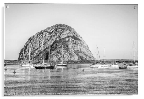 Morro Rock Monochrome Acrylic by Joseph S Giacalone