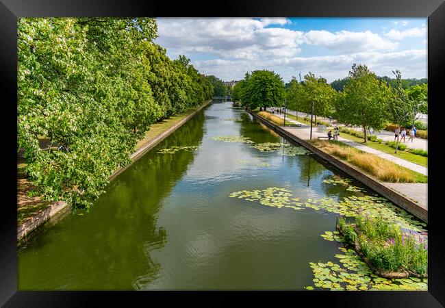 Canal de la Moyenne-Deule at Lille, France Framed Print by Chun Ju Wu