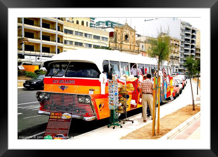 Souvenir Bus, Malta. Framed Mounted Print by john hill