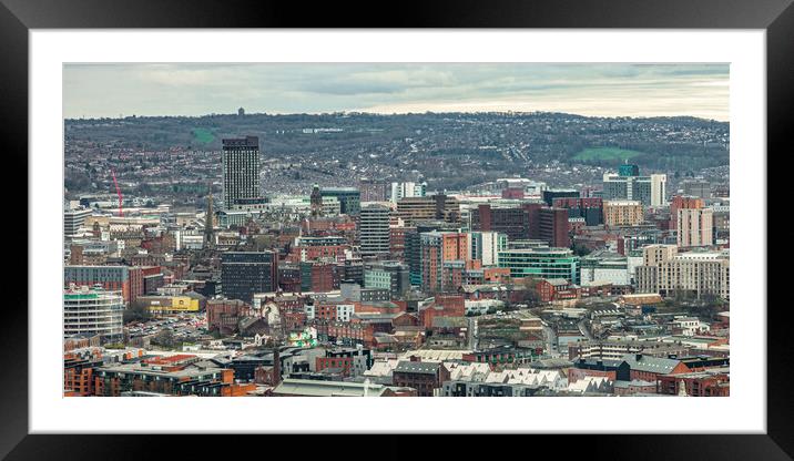 Sheffield City Centre Framed Mounted Print by Apollo Aerial Photography