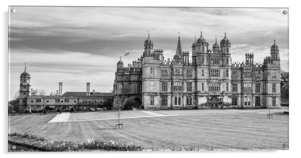 Burghley House, Stamford (BW) Acrylic by Keith Douglas